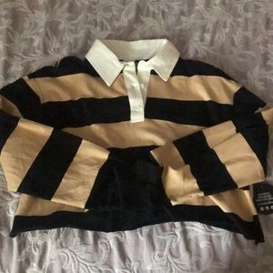Striped long sleeve cropped shirt